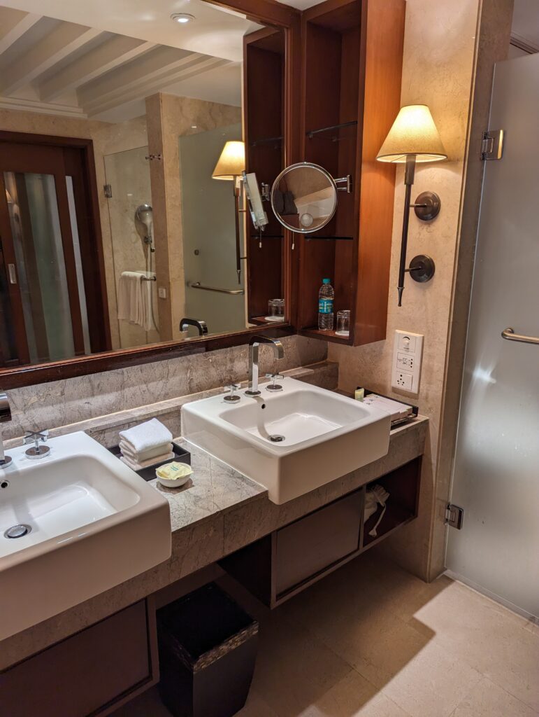 His and Her sink of the Conservatory Premier Twin Room at the St Regis Goa